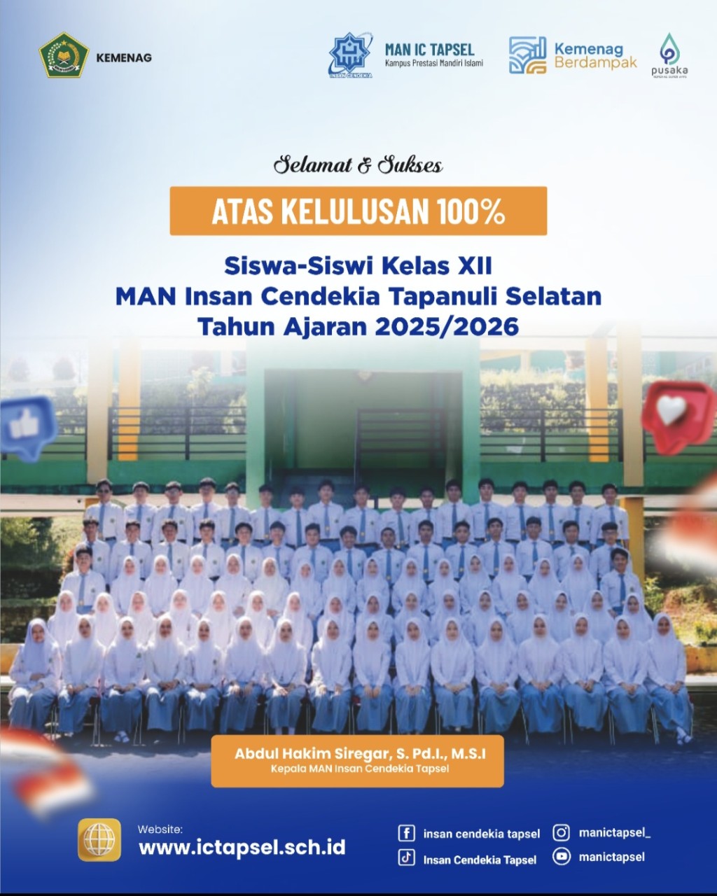 Selamat dan Sukses atas Kelulusan 100% Angkatan VII (Tujuh) MAN Insan Cendekia Tapanuli Selatan
