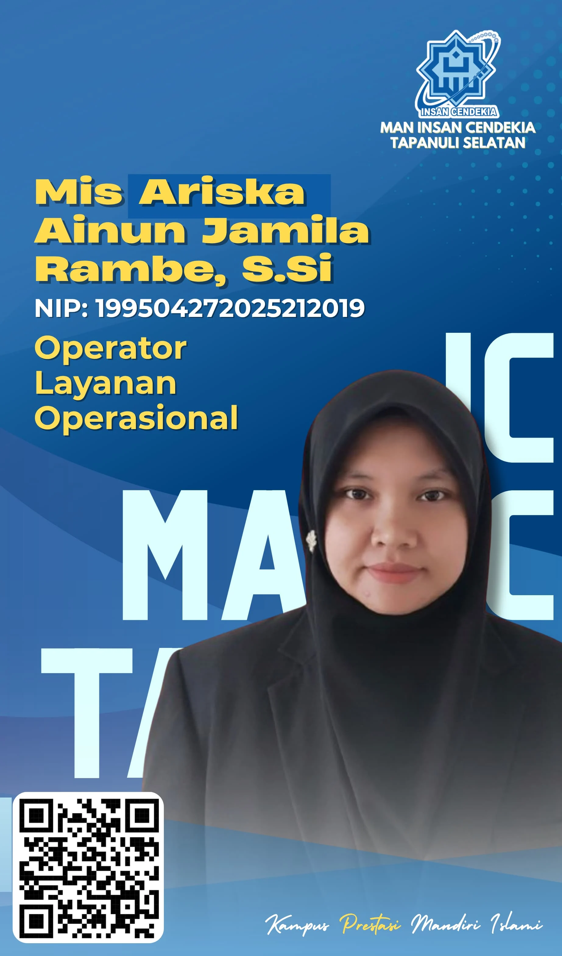 Foto Mis Ariska Ainun Jamila Rambe, S.Si